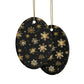 Black and Gold Snowflake Elegance Ceramic Ornaments (1pcs, 5pcs, 10pcs, 20pcs)