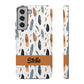 Personalized Whispering Feathers Samsung, Google Pixel and iPhone Case, Custom Name Case.