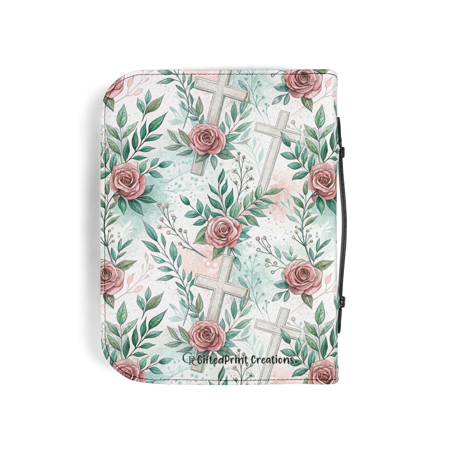 Floral Cross Bible Cover - Personalized Christian Journal Sleeve| Baptism | Christening | Anniversary | Birthday Gifts.