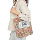 Personalized Brown Doodle Daydream Composition Book Inspired Canvas Tote Bag with Colorful Straps, Cute School Bag, Eco-Friendly Tote, Back to School Shopping Bag, Teacher Gift Idea