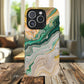 Magnetic iPhone Cases with Green Marble Design, Tough Magnetic Cases, iPhone Accessories, Gift for Her, Trendy iPhone Cover