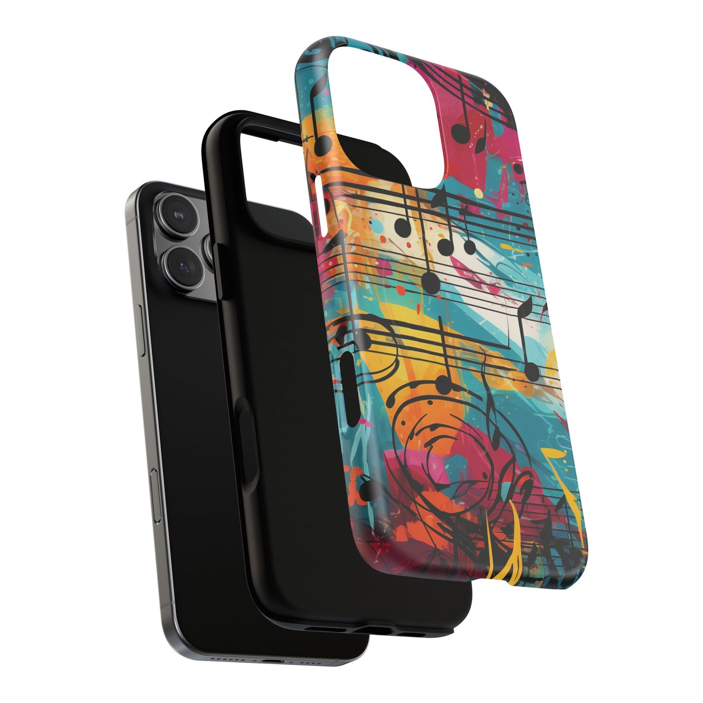 Vibrant Music Note Phone Case, Tough Magnetic Case, Music Lover Gift, Colorful Phone Accessory, Customizable Phone Cover, Unique Gift Idea