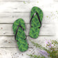 Green Tropical Bliss Flip Flops