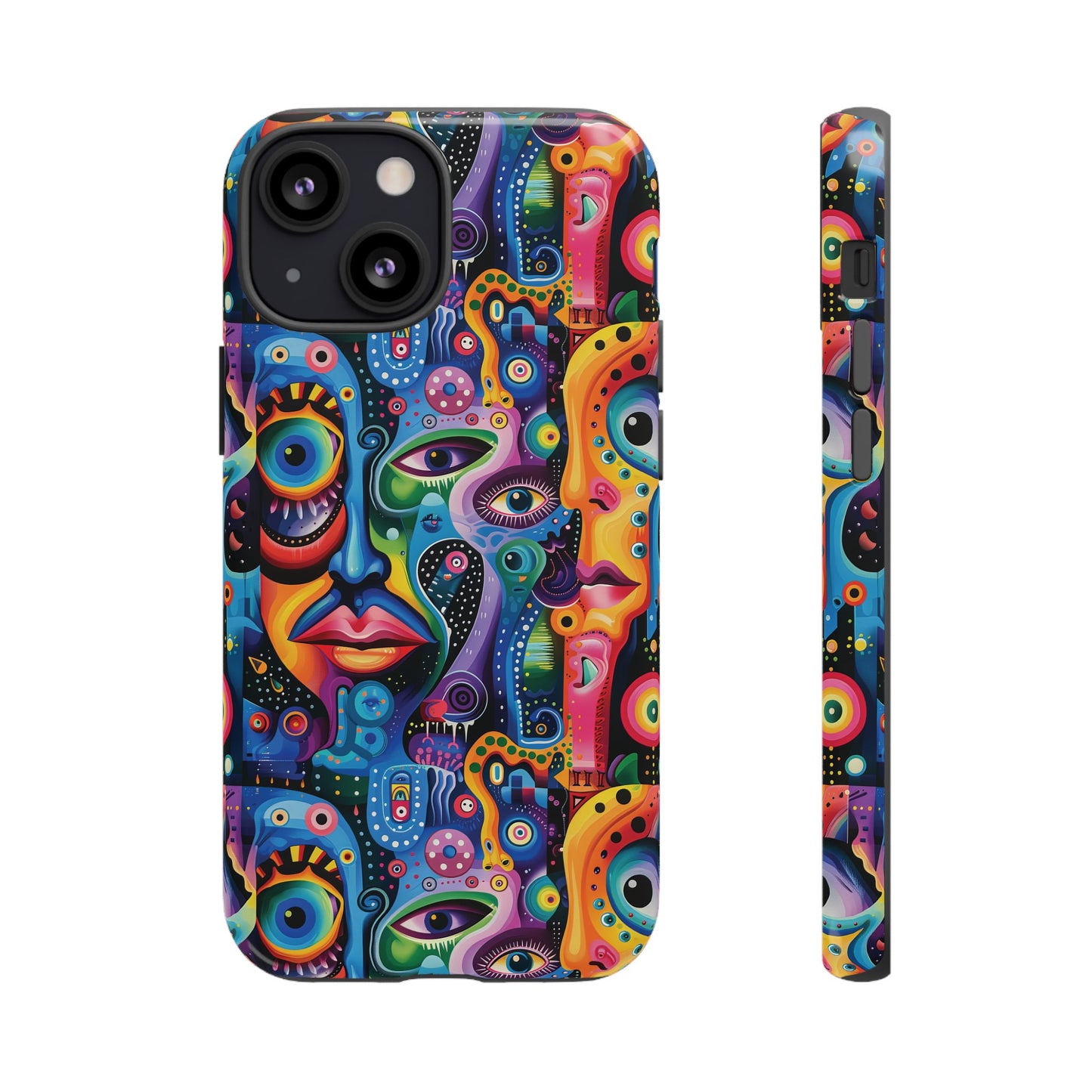 Psychedelic Visions Colorful Art iPhone Case - Tough Cases with Vibrant Abstract Design