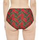 Red Tropical Bliss High-Waist Hipster Bikini Bottom (AOP)