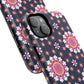 Midnight Mandala Bloom Tough iPhone Magnetic Case, Vibrant Design for Protection, Gift for Her, Trendy Accessory, Floral MagSafe iPhone Cover, Birthday, & Everyday Use