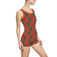 Red Tropical Bliss Women's Vintage Swimsuit (AOP)