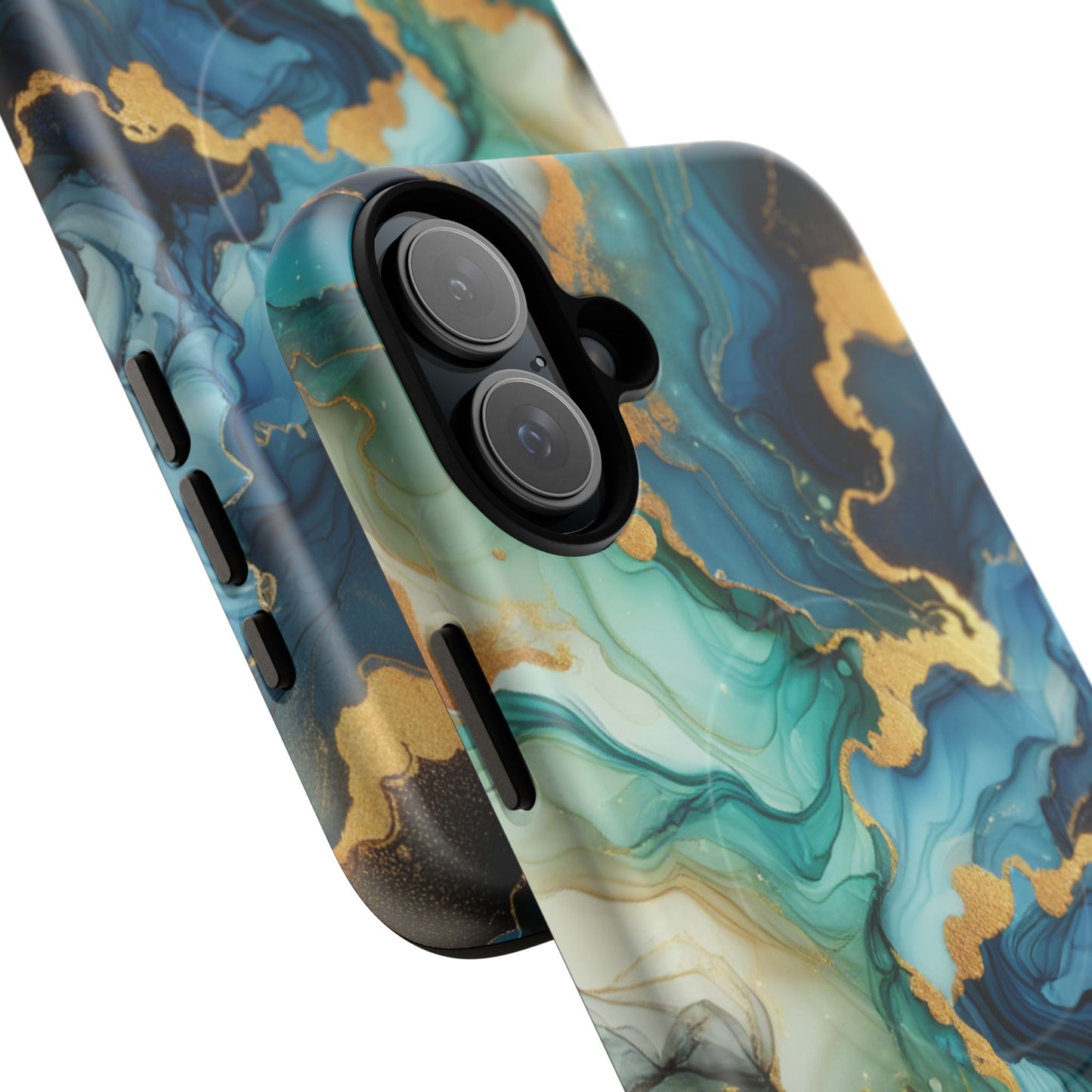 Ocean Quartz Luxe Marble Pattern Tough Magnetic iPhone Case, Phone Accessories, Luxury Gift, Durable iPhone Cover, Unique Design for iPhone Users.