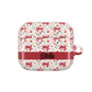 Personalized Rosette Coquette Floral AirPods Pro Gen 1, 2 and Airpods Gen 1, 2, 3, 4 Case — Red Bow Pattern with Custom Name Text.