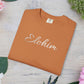 Embroidery 'ELOHIM, GENESIS 1:1' - Faith-Based Unisex Garment-Dyed Comfort Colors T-shirt, Faith Gift Tee, Religious Tee, Embroidery Tee.