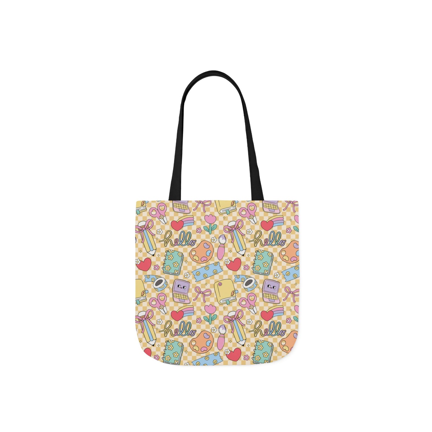Personalized Doodle Daydream Composition Book Inspired Canvas Tote Bag with Colorful Straps, Cute School Bag, Eco-Friendly Tote, Back to School Shopping Bag, Teacher Gift Idea