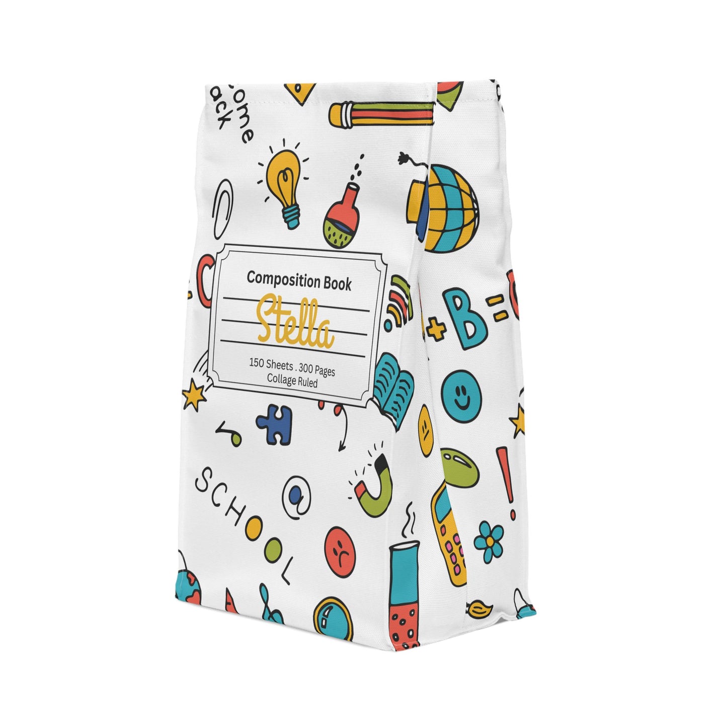 Custom Classroom Couture Composition Book Inspired Stylish Polyester Lunch Box for Kids - Perfect for School, Picnics, or Snacks | Personalized ABC Design, Back to School, Family [...]