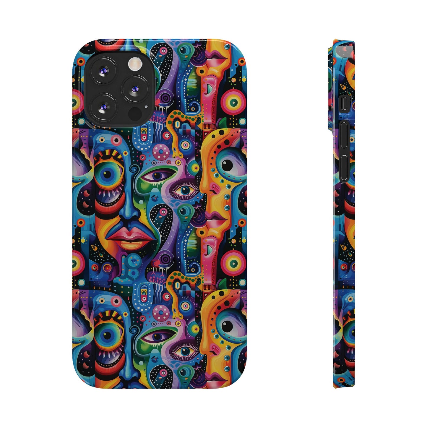 Psychedelic Visions Slim iPhone Case - Vibrant Design for Artistic Souls