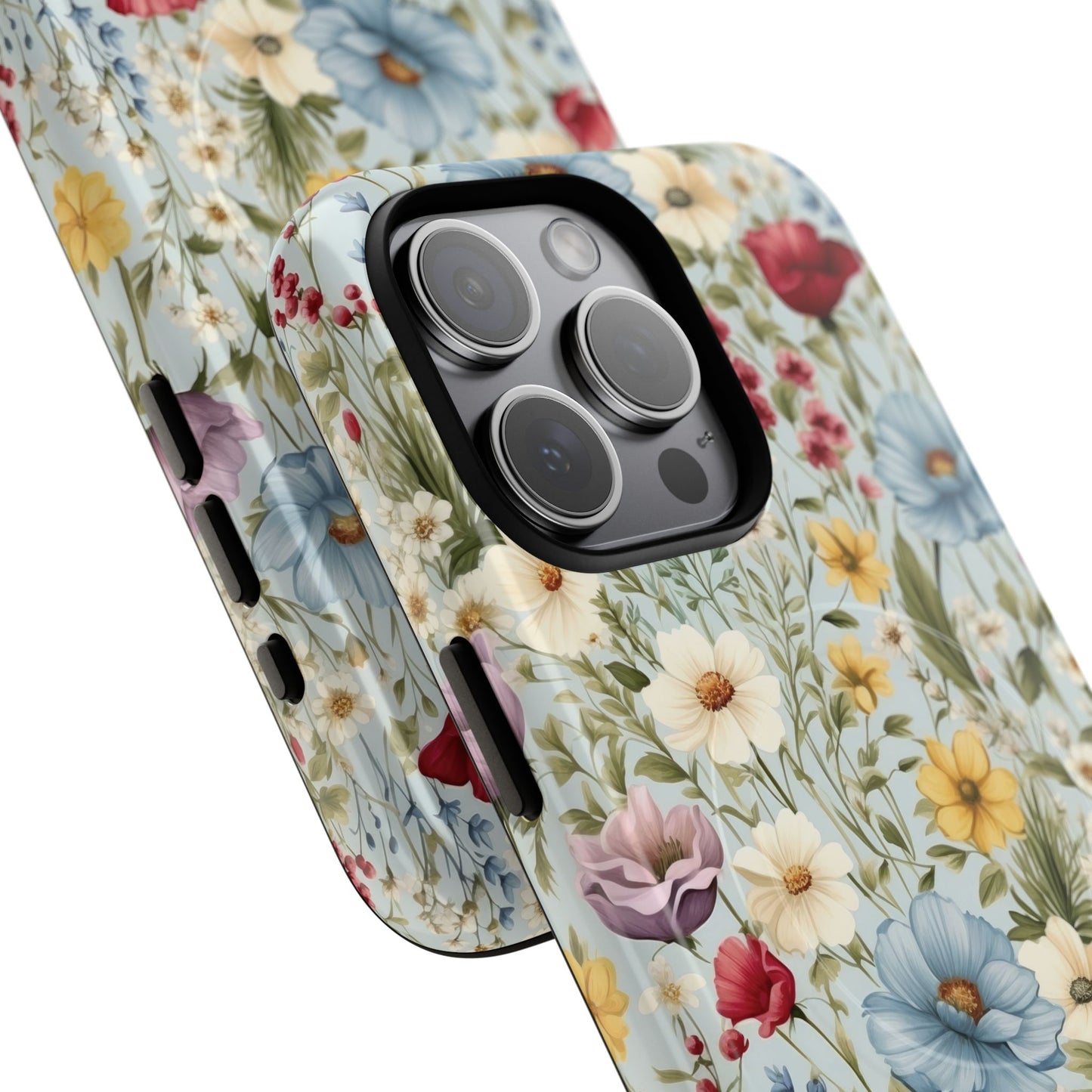 Meadow Whispers Tough iPhone Magnetic Case, Durable iPhone Protection, MagSafe Compatibility Phone Gift for Her, Spring Vibes, Modern Floral Design, Unique Gift Idea