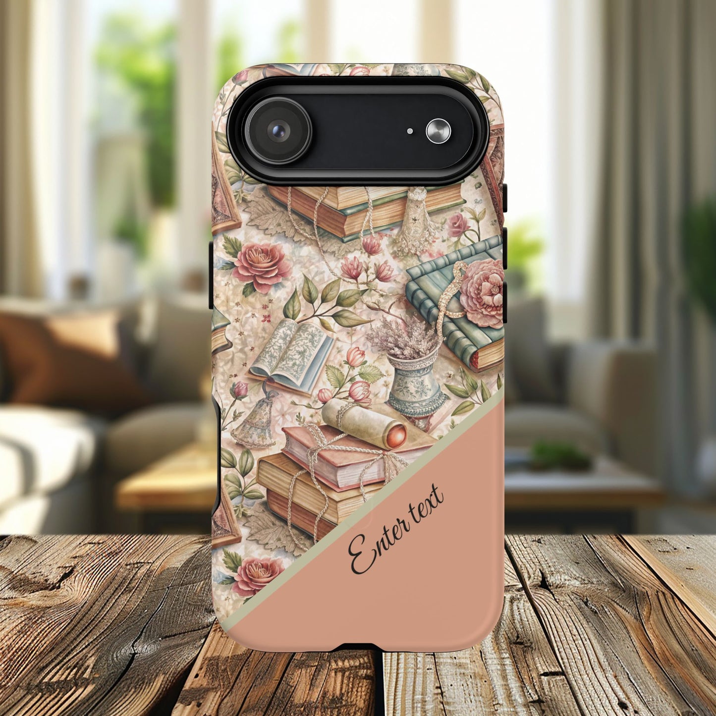 Persoonalized Vintage Book Lover's Tough Magnetic iPhone Case, Literary Gifts, Floral Design, Bookish Aesthetic, Unique Gift for Readers, Protective Case