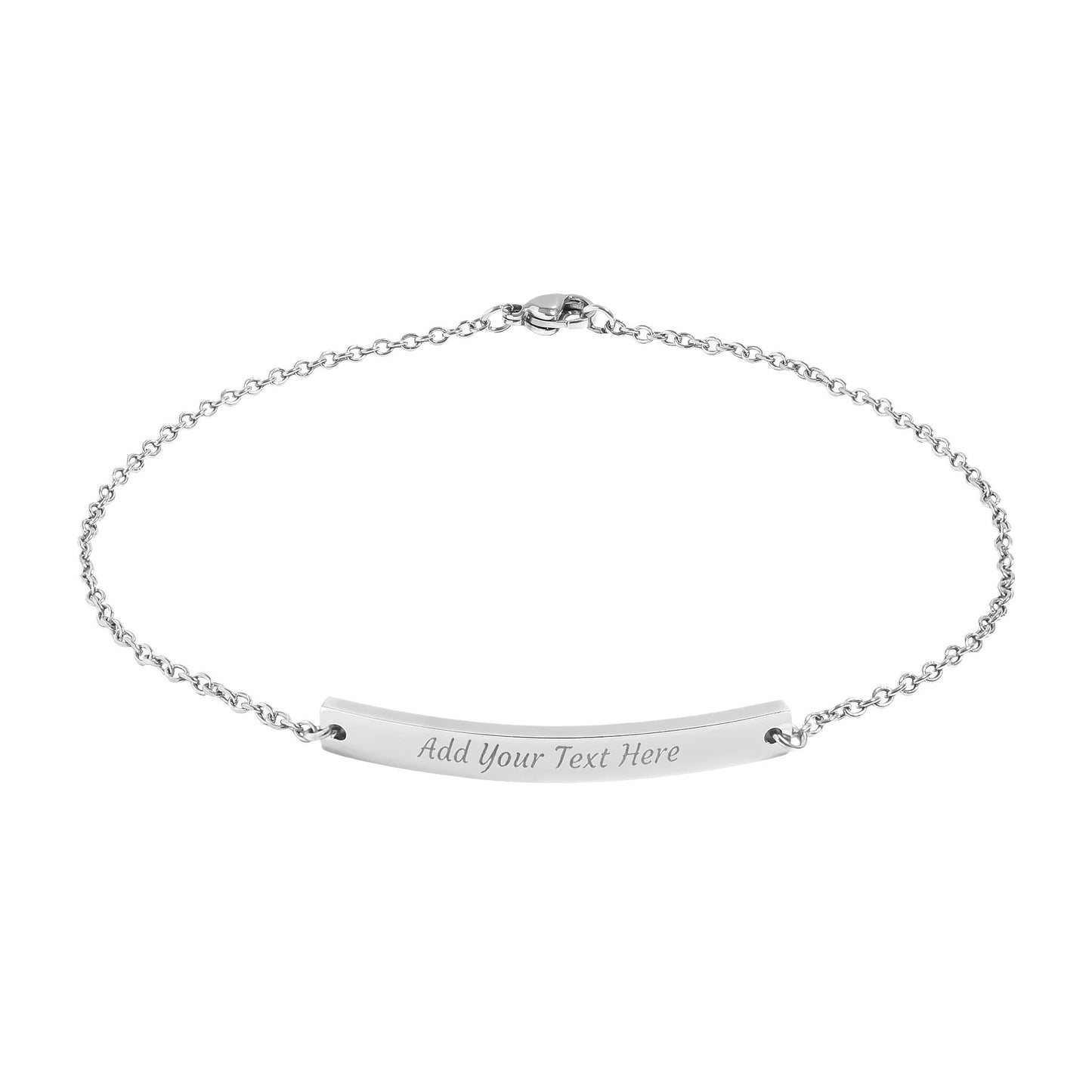 Engravable Curved Bar Anklet — Personalized Minimalist Gold & Black Anklet