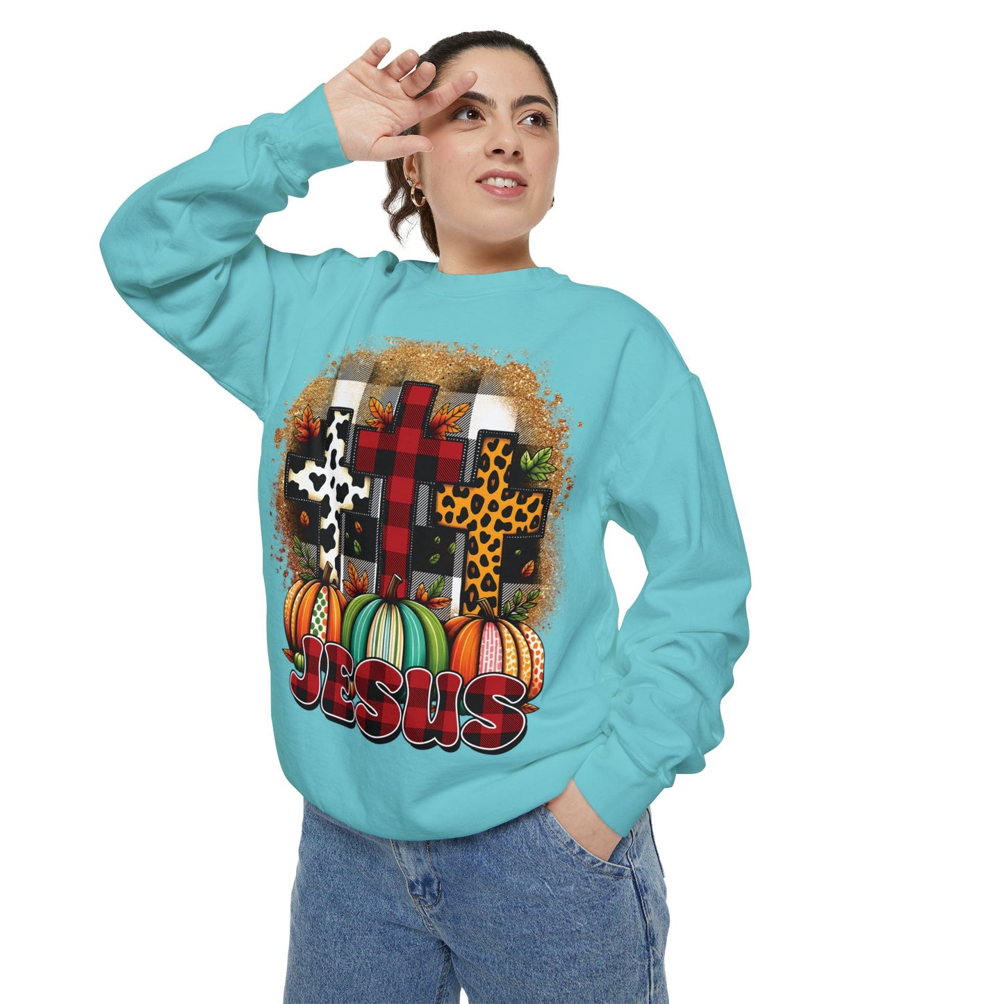 Faithful Harvest Cross Unisex Garment-Dyed Sweatshirt