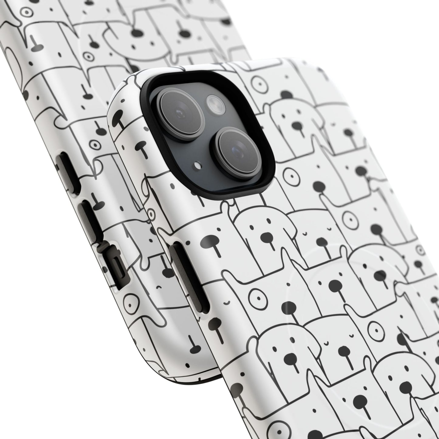 Cute Woof Line-Up iPhone Case, Tough Magnetic Case for Pet Lovers, Stylish Phone Accessory, Gift for Dog Owners, Protective Pet Case