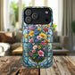 Floral Stained Glass Tough Magnetic Case, Durable Phone Cover, Gift for Nature Lovers, Unique Floral Design, Phone Accessories for All Occasions.