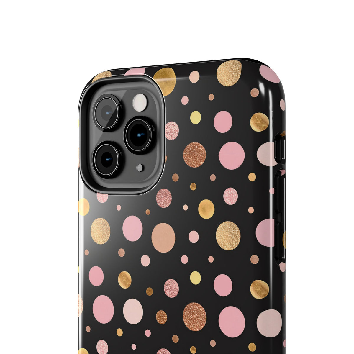 Personalized Gold & Pink Confetti Tough Phone Case — Glitter Dot Protective Phone Cover
