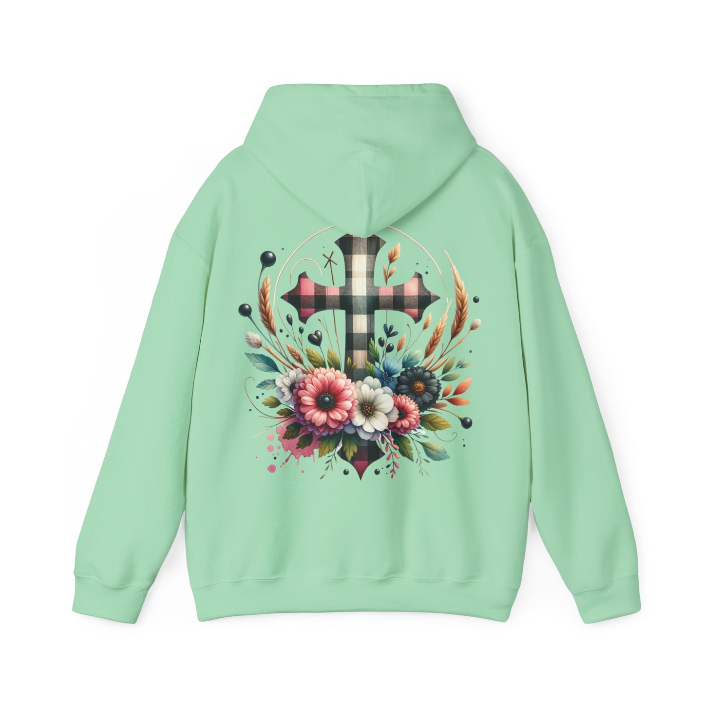 Faith and Floral Cross Unisex Gildan Hoodie Sweatshirt