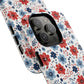 Patriotic Floral Dreams Tough Magnetic iPhone Cases, Durable, Stylish, Gift for Her, Protective Phone Cover, Spring Floral Design