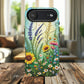 Floral Stained Harmony Glass Tough Magnetic Phone Case | Nature Inspired Design | Durable Protection | Gift for Nature Lovers | Spring Vibe