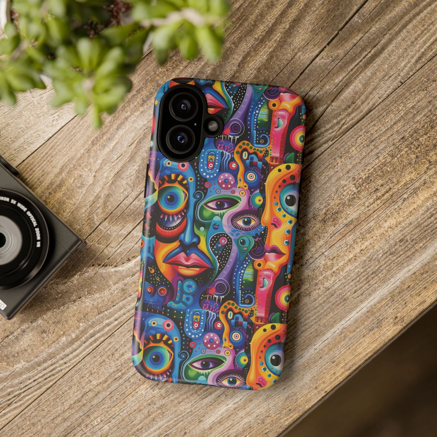 Psychedelic Visions Colorful Art iPhone Case - Tough Cases with Vibrant Abstract Design