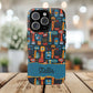 Personalized Tough MagSafe Magnetic iPhone Case — Colorful Abstract Totem Custom Name