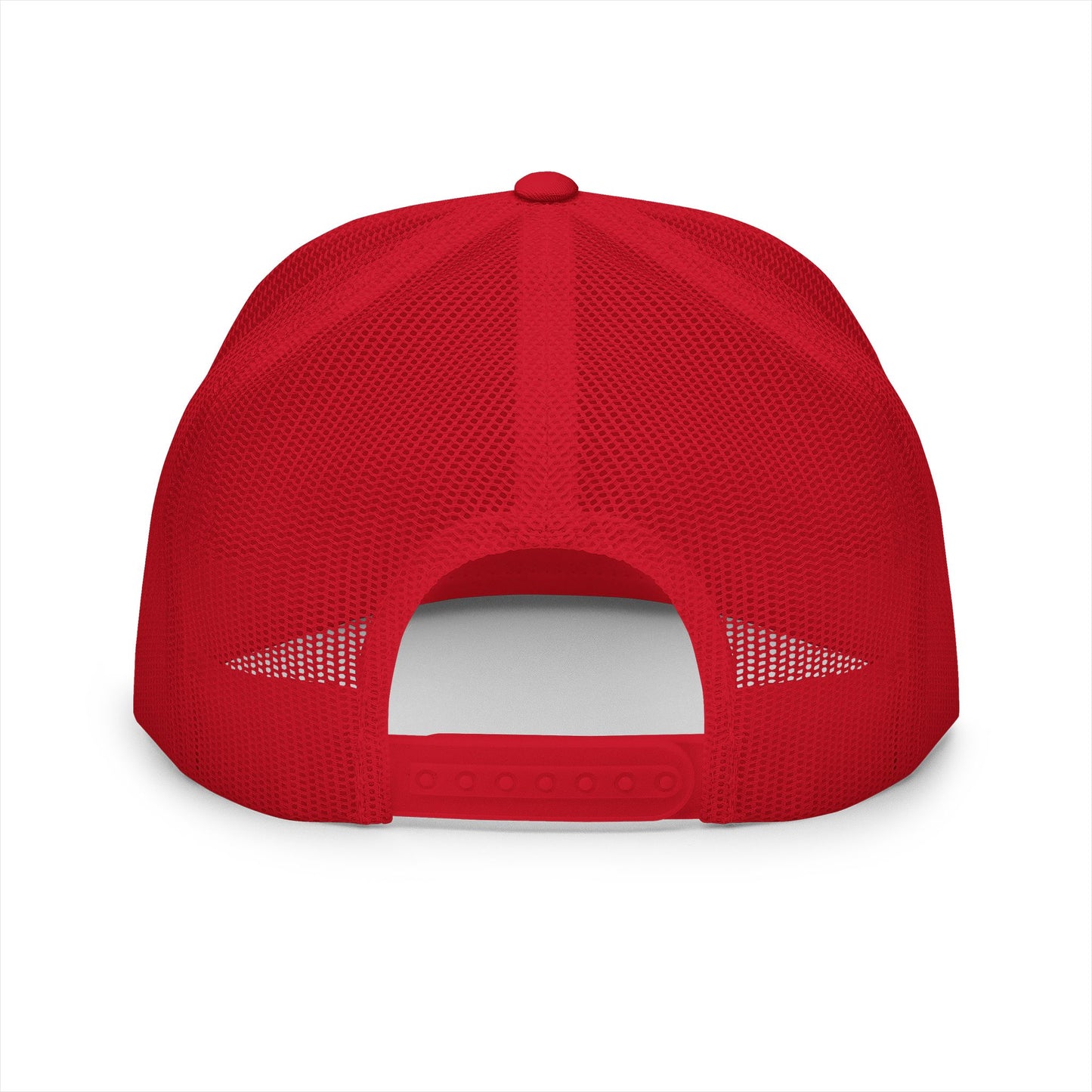 Red 'ELOHIM, GENESIS 1:1'  Embroidered 5 Panel Trucker Cap | Casual Style Hat, Adjustable, Unisex, Perfect Gift for Outdoors, Festivals, Daily Wear