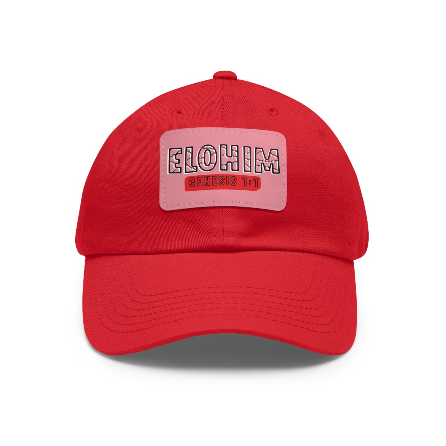 'ELOHIM, GENESIS 1:1- Stylish Dad Hat with Leather Patch | Great for Gifts for All, Casual Wear, Outdoor Activities, and Religious Events