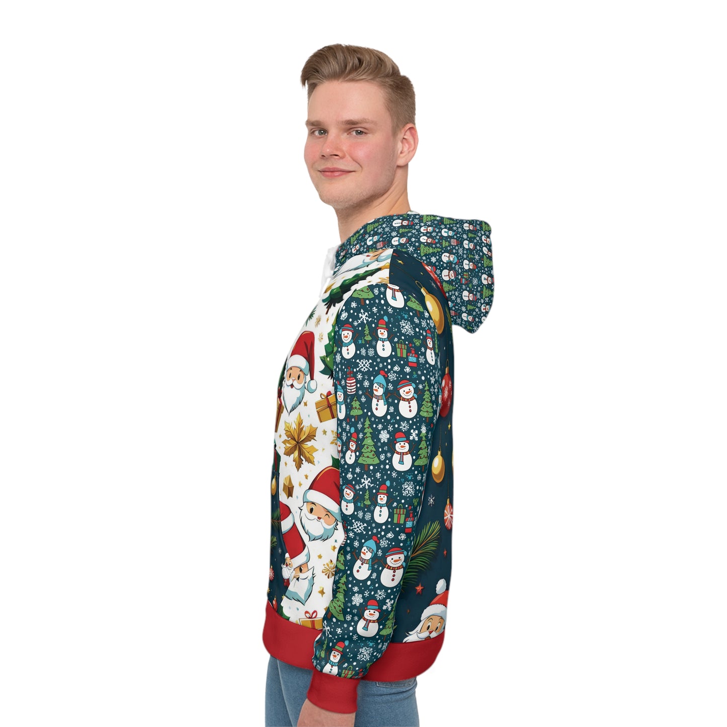 That Ugly Christmas Men's Hoodie with All-Over Print Design - Silky Smooth Polyester Fabric