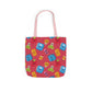 Personalized Kawaii Composition Book Inspired Canvas Tote Bag with Colorful Straps, Cute School Bag, Eco-Friendly Tote, Back to School Shopping Bag, Teacher Gift Idea