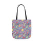 Personalized Purple Doodle Daydream Composition Book Inspired Canvas Tote Bag with Colorful Straps, Cute School Bag, Eco-Friendly Tote, Back to School Shopping Bag, Teacher Gift Idea