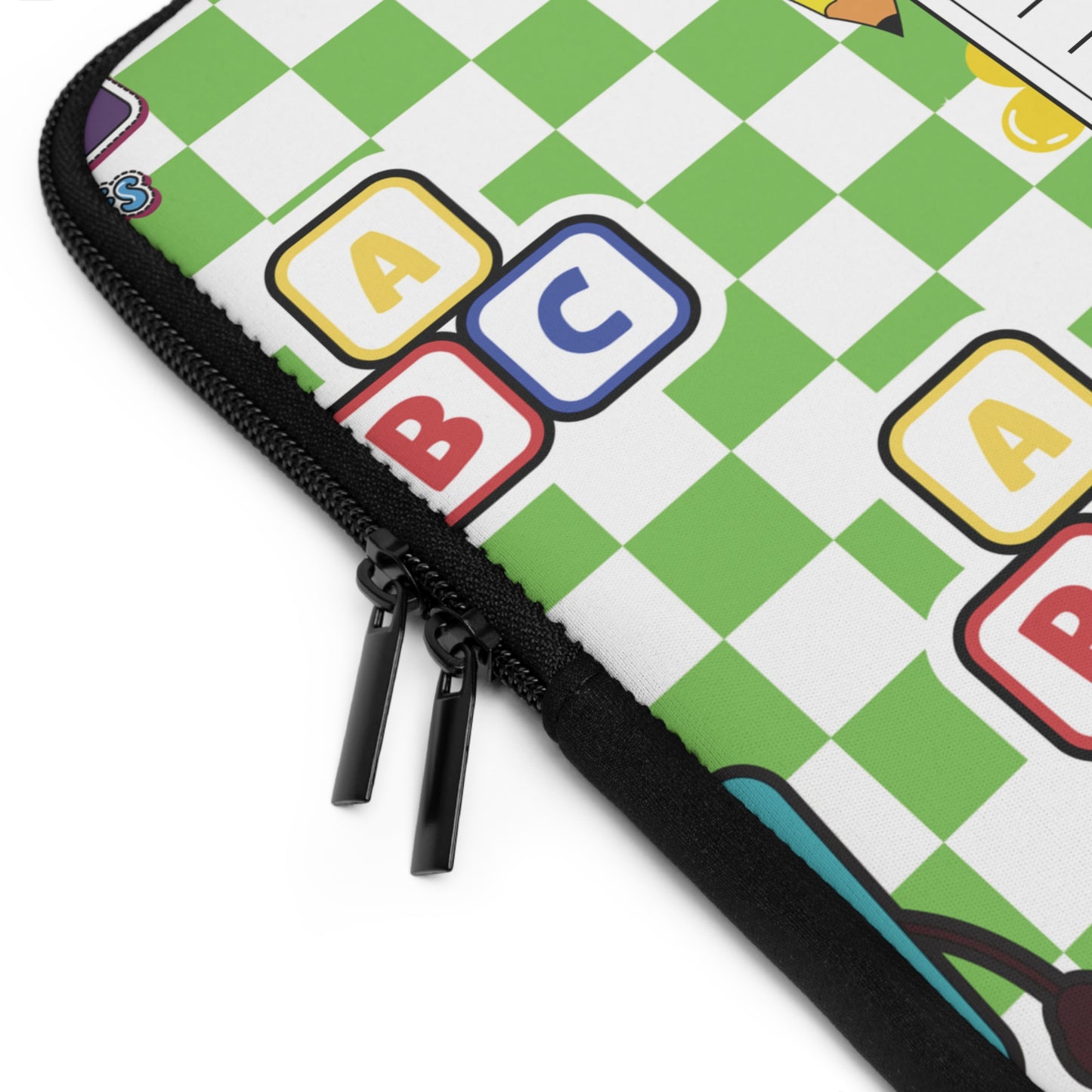 Personalized Green SchoolYard Chic Laptop Sleeve with Composition Book Inspired Design, Customizable Tech Case, School Supplies, Gift for Students, College Essentials, Back to School