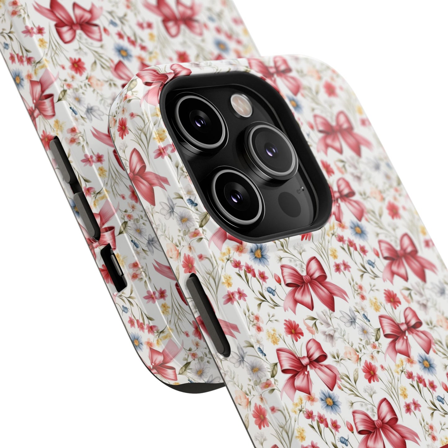 Personalized Rosette Coquette Floral Bow iPhone and Samsung Impact-Resistant Case — Custom Name Case