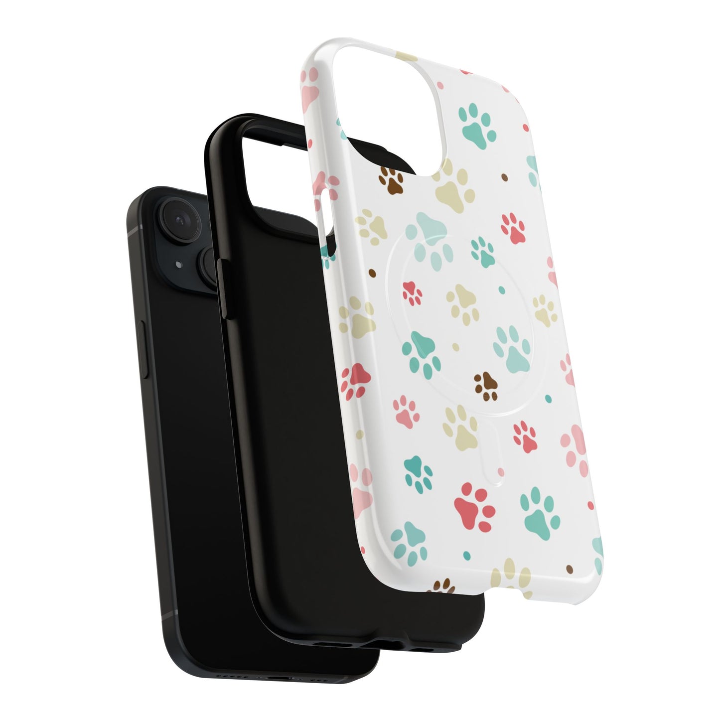 Pet Lover Magnetic iPhone Case - Cute Paw Print Design, Tough Magnetic Cases for Dog and Cat Owners, Gift for Animal Lovers