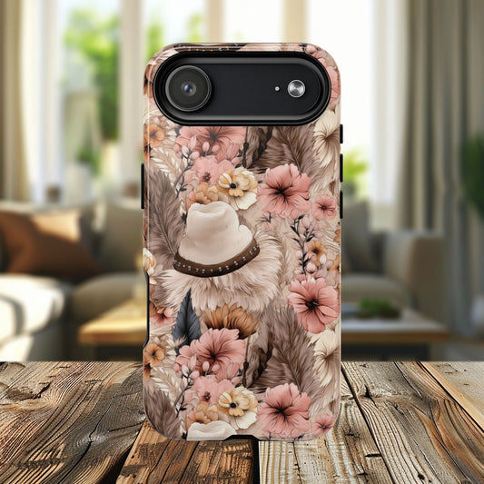 Western Boho Tough iPhone Magnetic Case - Bohemian Style, Durable Protection, Unique Gift, Trendy Accessory, iPhone Cover