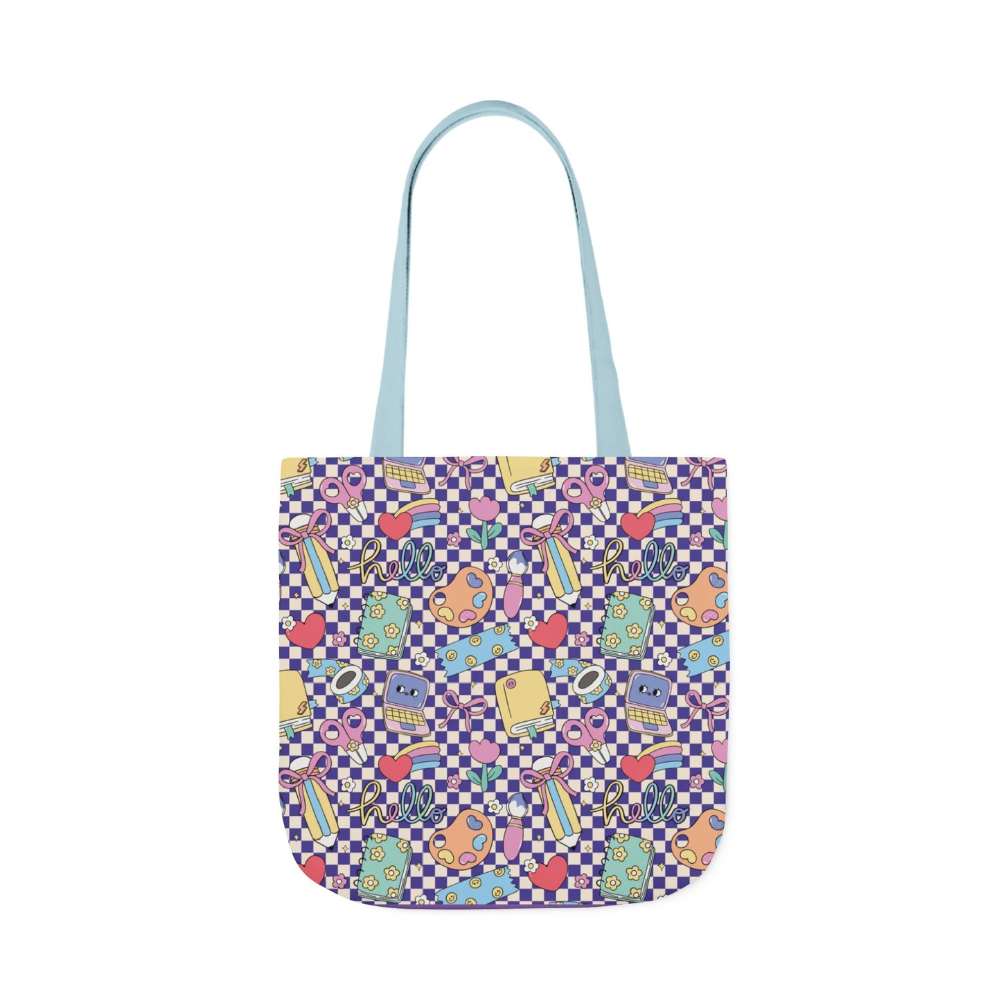 Personalized Purple Doodle Daydream Composition Book Inspired Canvas Tote Bag with Colorful Straps, Cute School Bag, Eco-Friendly Tote, Back to School Shopping Bag, Teacher Gift Idea