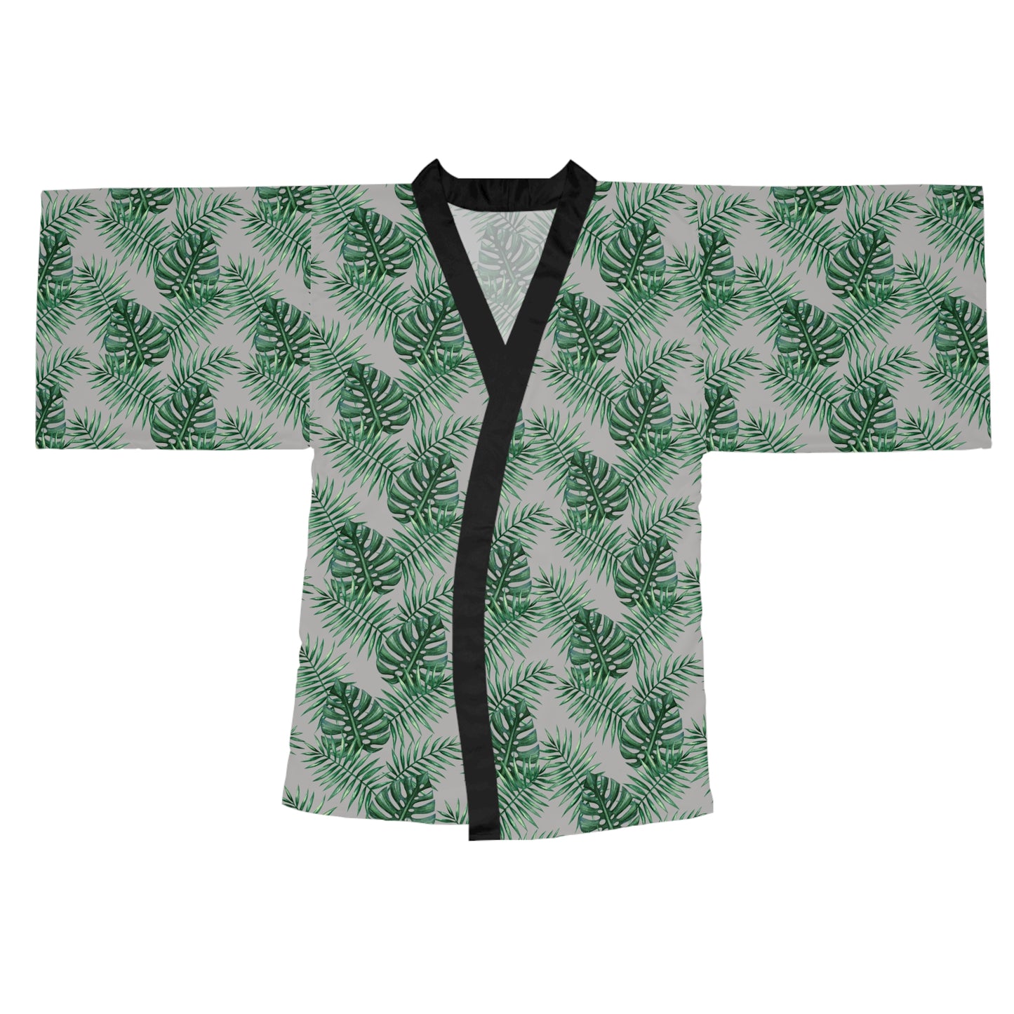 Grey Tropical Bliss Serenity Kimono Robe (AOP)