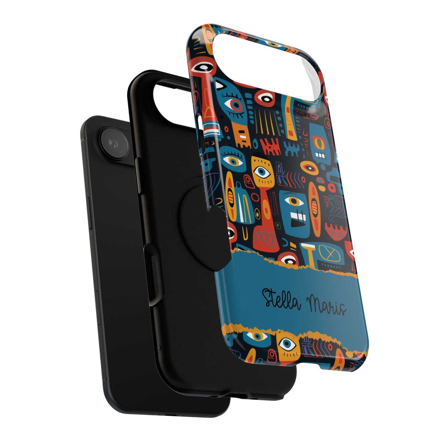 Personalized Colorful Abstract Faces Clear Impact-Resistant Case