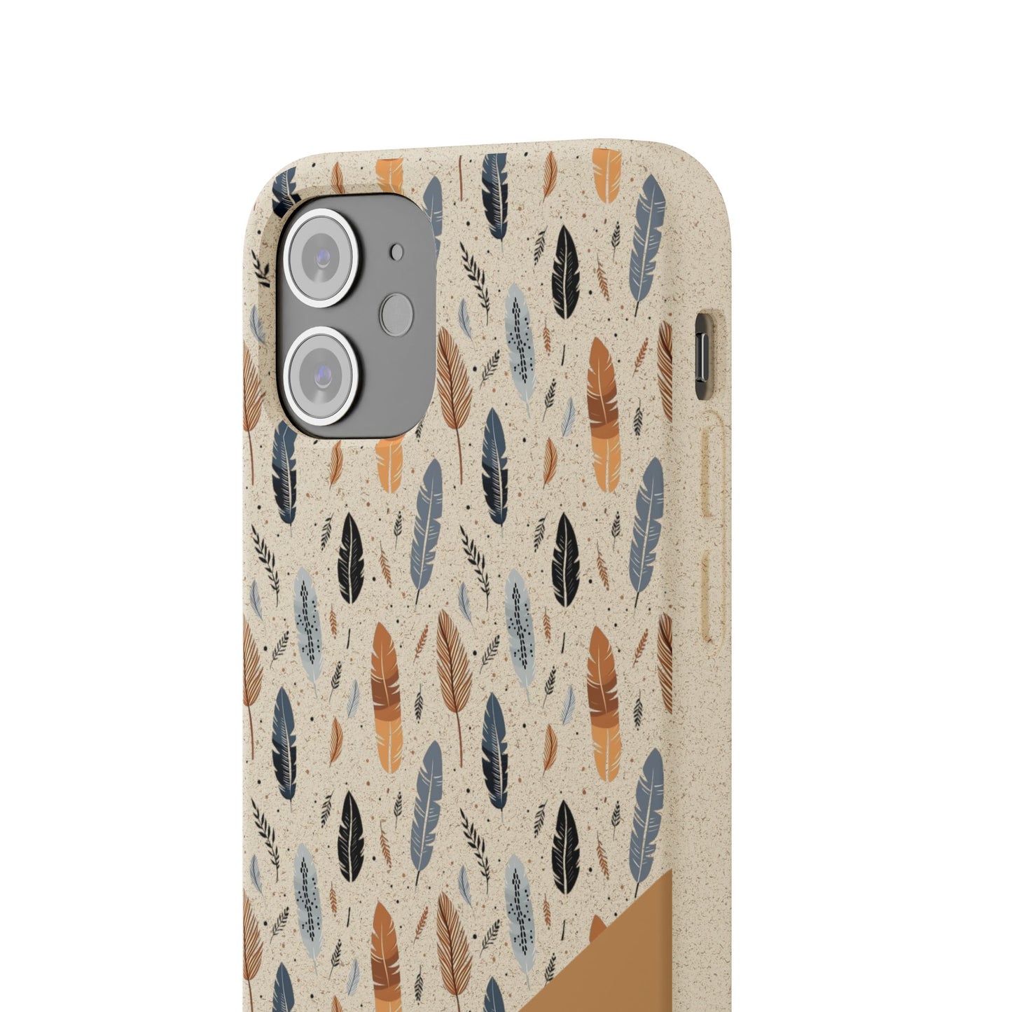 Personalized Whispering Feathers Samsung and iPhone Biodegradable Case, Custom Name Case.