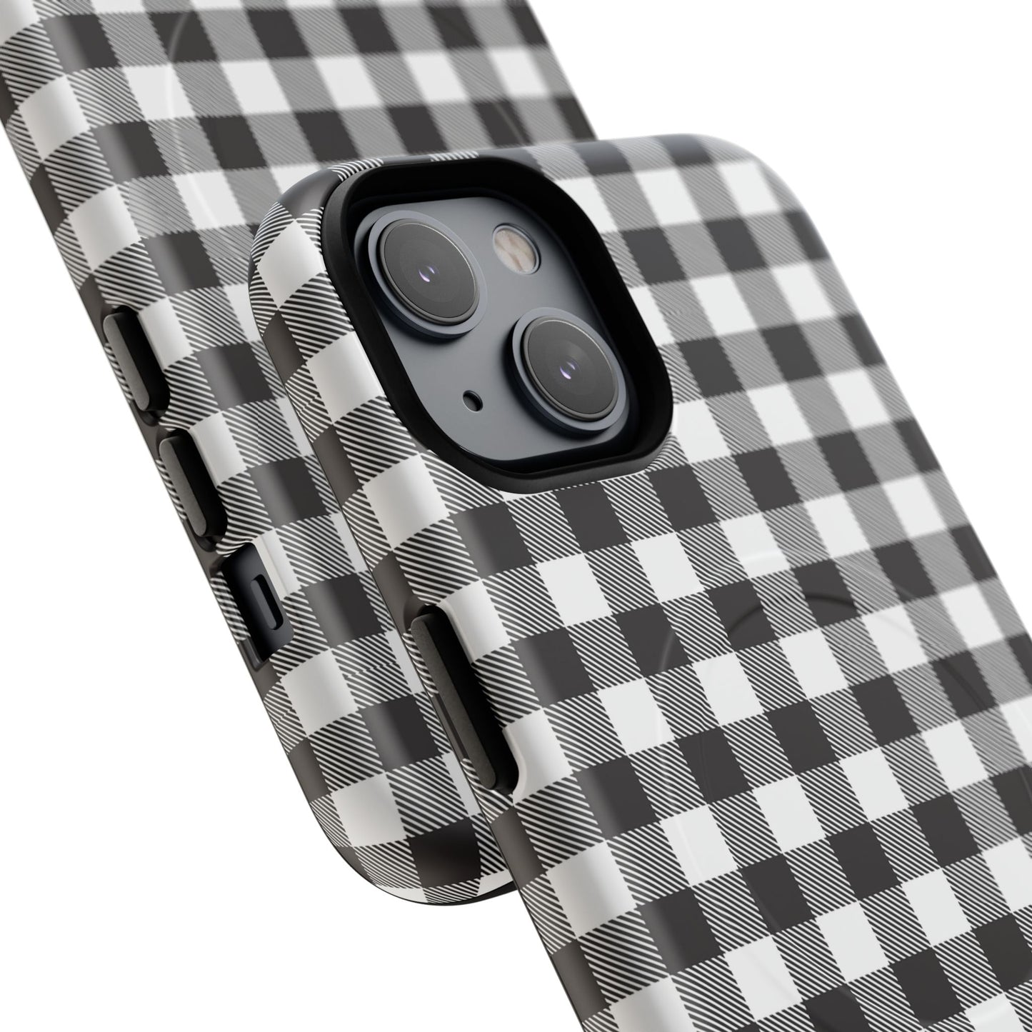 Black and White Gingham Phone Case, Tough Magnetic Cases, Stylish Phone Cover, Gift for Her, Trendy Phone Accessory, Checkered Print