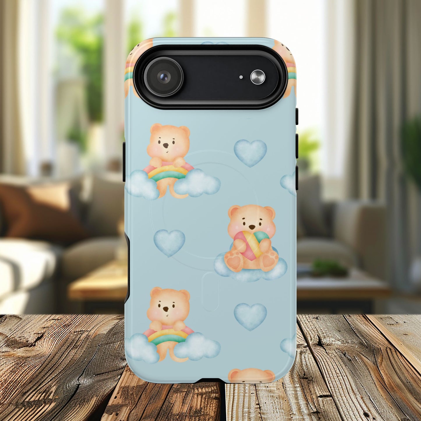 Cute Bear Magnetic iPhone Case, Kid-Friendly iPhone Cover, Stylish Cell Accessory, Gift for Kids, Durable Design for Any Occasion