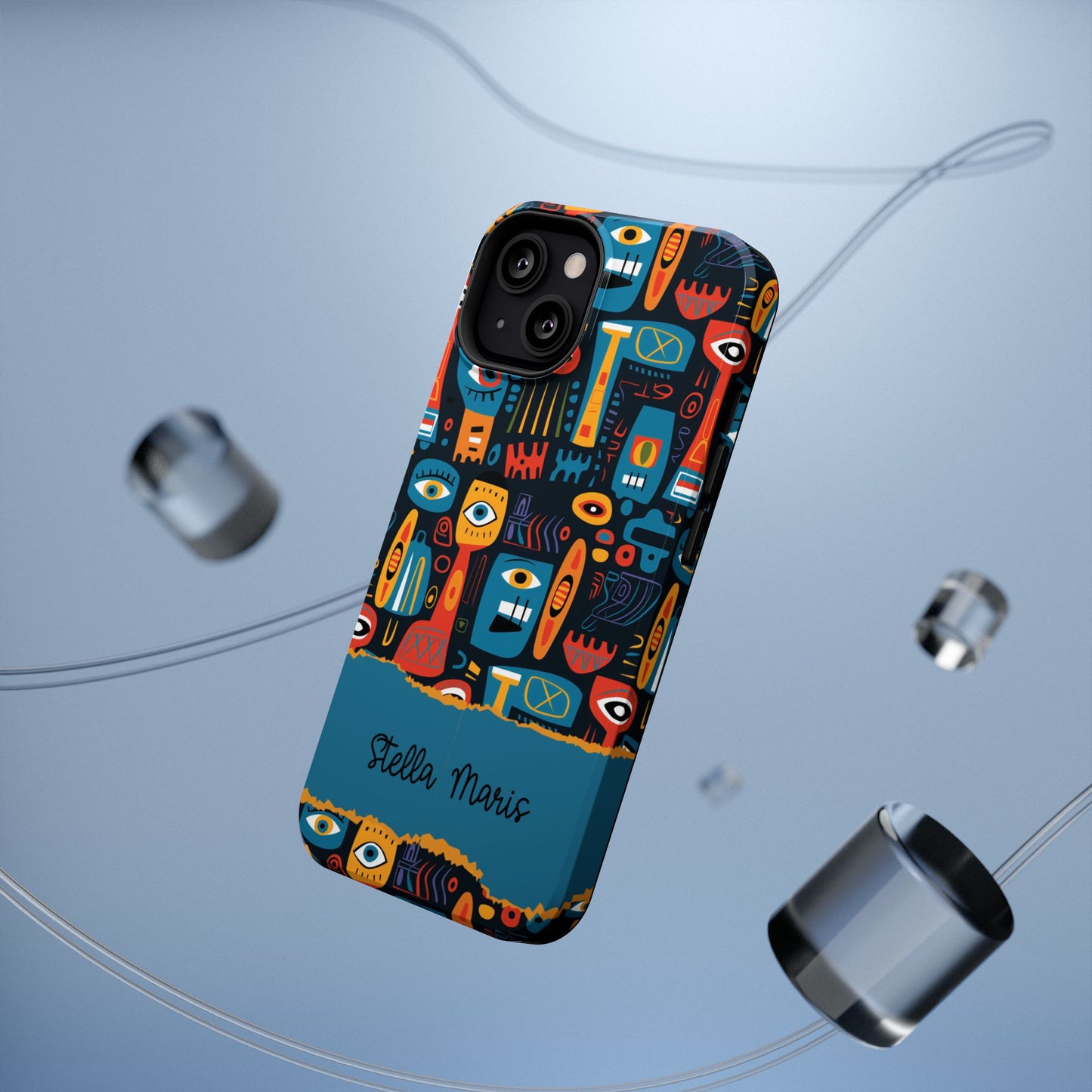 Personalized Colorful Abstract Faces Clear Impact-Resistant Case