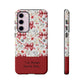 Personalized Rosette Coquette Phone Case - Custom Name/Message 'I Am Stronger Than The Storm' Floral Bow Protective Case
