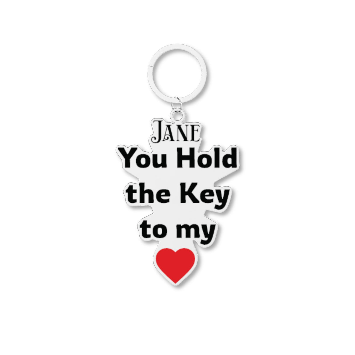 Personalized “Jane, You Hold the Key to My Heart” Keychain