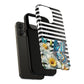 Daffodil Flutter Tough iPhone Magnetic Case, Floral iPhone Accessories, Stylish iPhone Cover, Black Striped Design, Gift for Her, Trendy iPhone