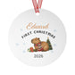 Personalized Capybara First Christmas Metal Ornament —2026 Holiday Keepsake