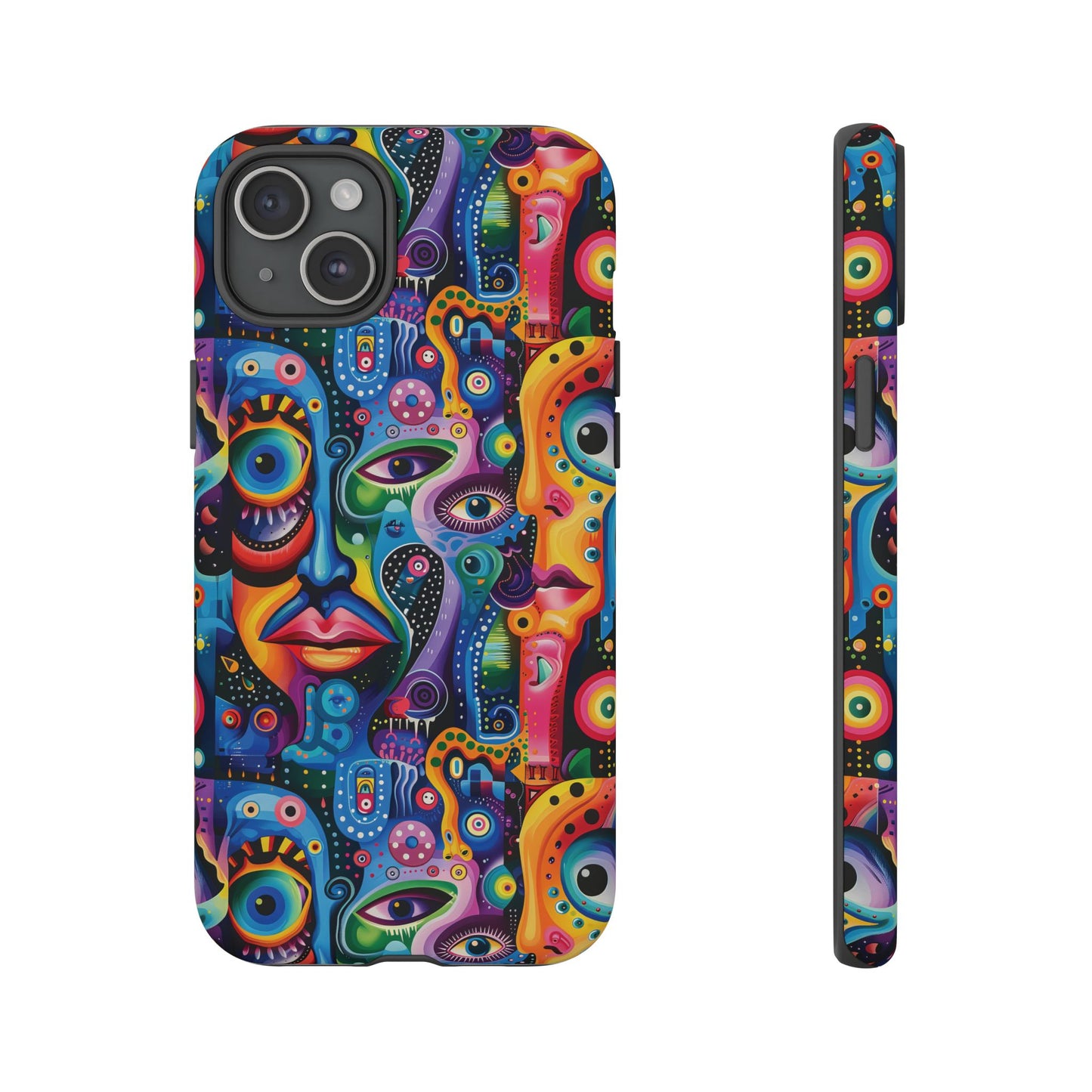 Psychedelic Visions Colorful Art iPhone Case - Tough Cases with Vibrant Abstract Design